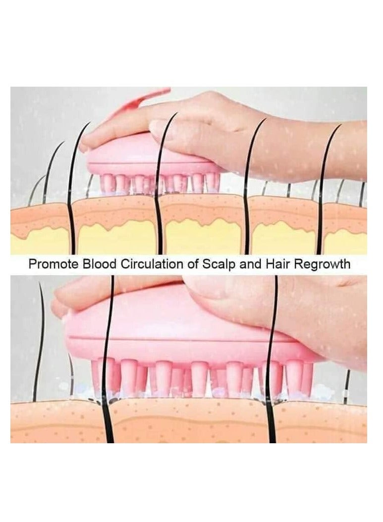 فرشاة شعر لتدليك فروة الرأس والغسل بالشامبو والتخلص من قشرة الرأس للعناية بفروة الرأس والتنظيف العميق للشعر، مشط استحمام من السيليكون الناعم - Image 4