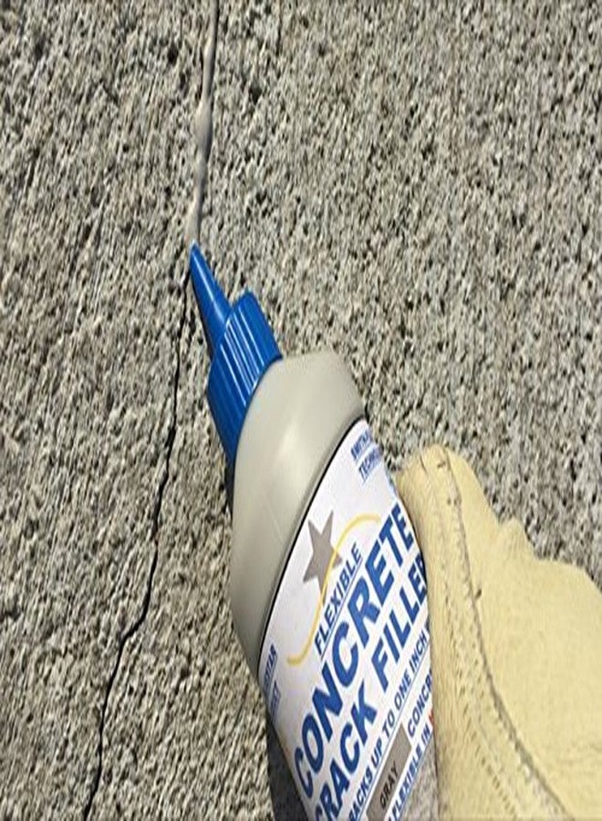 حشو مرن للشقوق الخرسانية من بلوستار (رمادي)، للاستخدام المنزلي - لا حاجة لأدوات خاصة، يُملأ الشقوق في الممرات الخرسانية، والأرصفة، والفناءات، وأرضيات المرآب، والطوابق السفلية. زجاجة سعة 16 أونصة سائلة. - Image 3