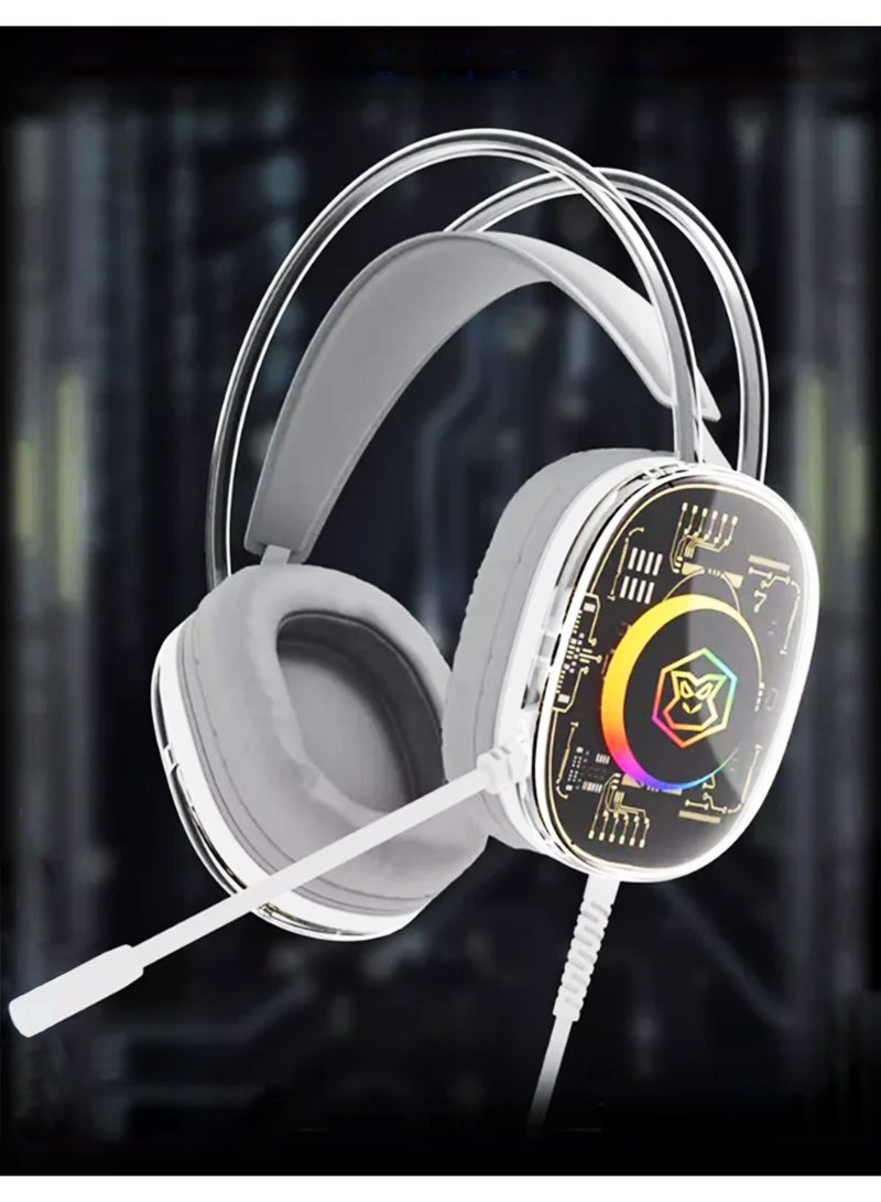 MONOGUE X15 USB Wired Headset 7.1 Surround Sound Gaming Transparent RGB Headphone With Mic - Image 1