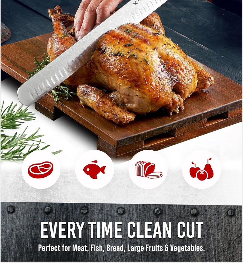 Bright Hobby Brisket Slicing Knife – 12" Brisket Knife, BBQ, Grilling Gifts For Men – Razor Sharp German Steel, Full Tang, Ergonomic Handle - Image 2