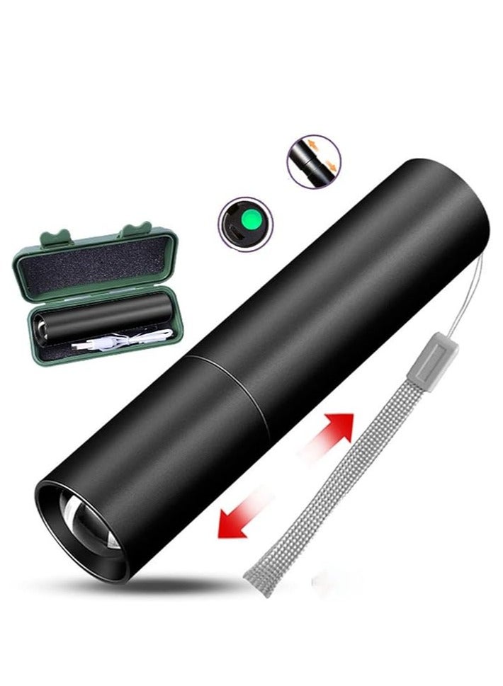 Flashlight Rechargeable Mini Bright LED Flashlight 3 Lighting Modes Waterproof Flashlight Telescopic Powerful Flashlight Outdoor Zoom Portable  - Image 4