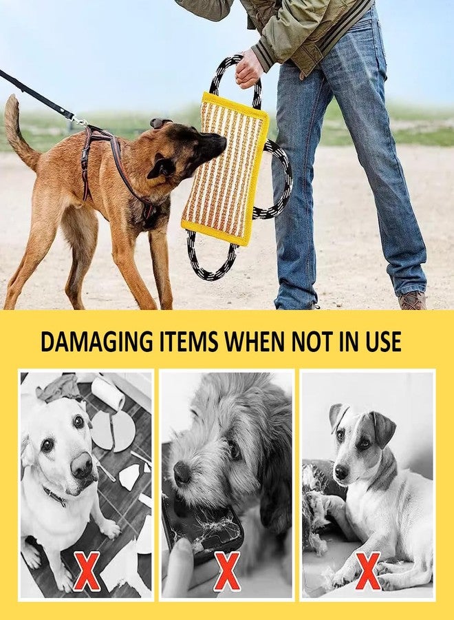 La La Pet® 3Pcs Portable Jute Dog Bite Pillows with Handles Dog Bite Training Toys Dog Bite Tug Toys Dog Bite Wedge Dog Training Tools for Indoor and Outdoor - Image 3