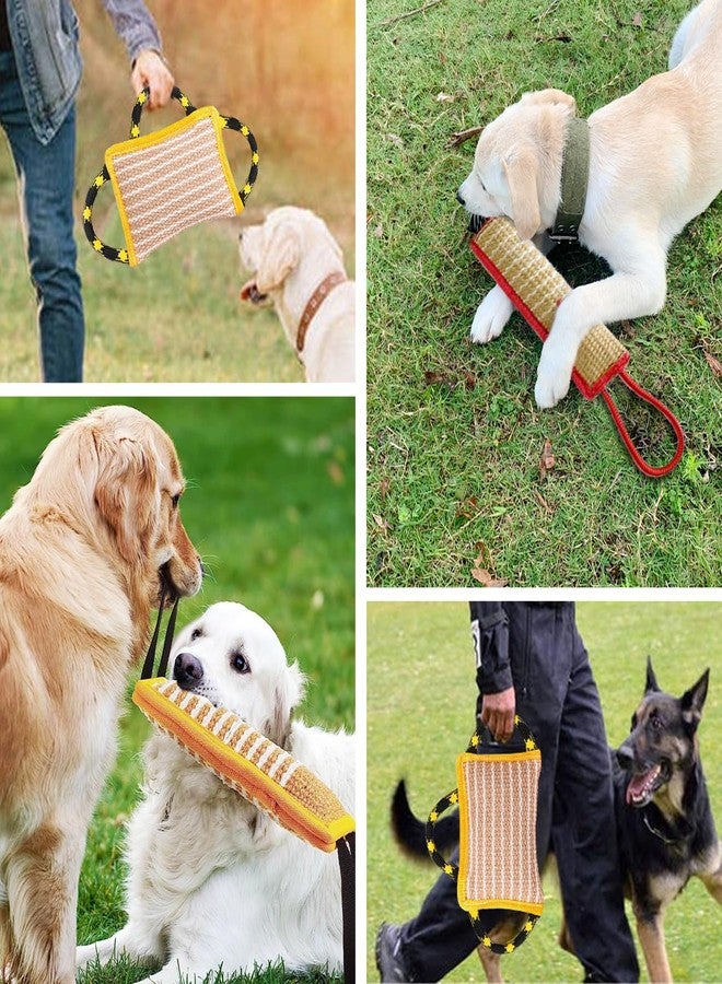 La La Pet® 3Pcs Portable Jute Dog Bite Pillows with Handles Dog Bite Training Toys Dog Bite Tug Toys Dog Bite Wedge Dog Training Tools for Indoor and Outdoor - Image 2