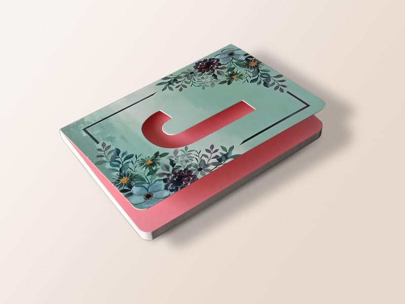 CRAFTOPIX Initial Alphabet J Lasercut Soft Bound Diary Notebook | B6 Size 6" x 4.9" Undated 192 Pages, 80 GSM | Perfect Binding Diary for Office, Personal Diary, Journaling - Image 1