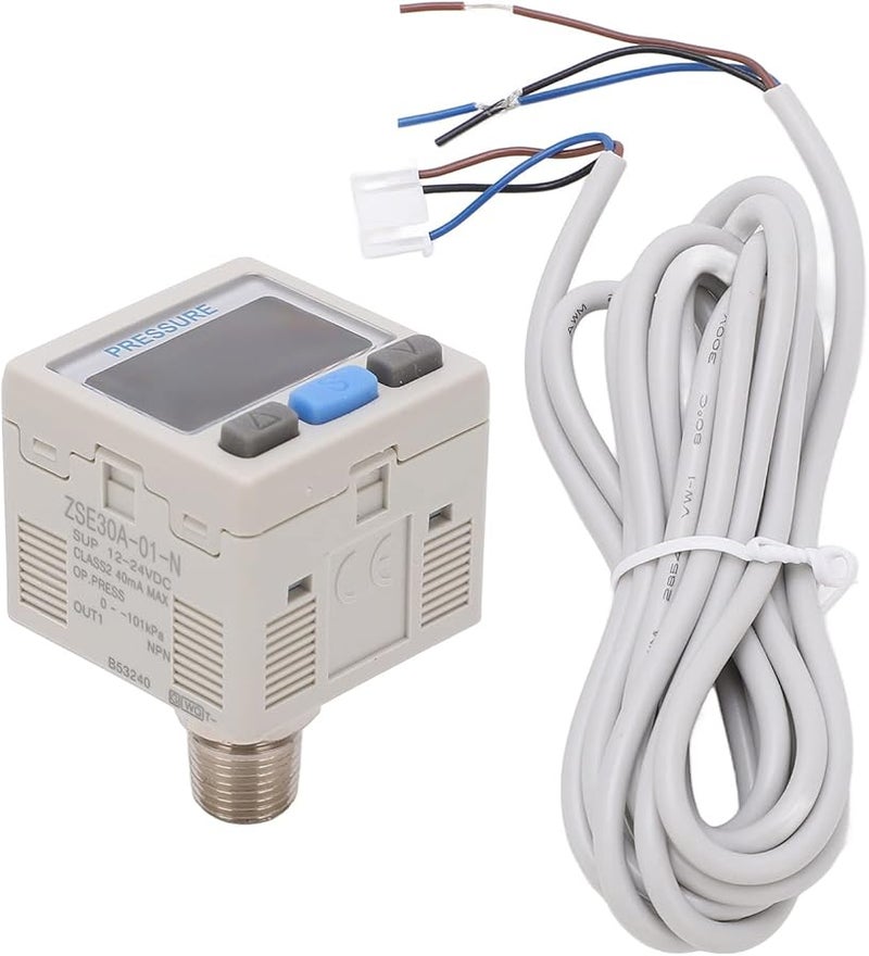 صمام تخفيض الضغط الرقمي مع عداد وعرض رقمي ABS مقاوم للصدمات، نطاق 0-101 كيلوباسكال، إمداد طاقة 12-24 فولت تيار مستمر - Image 1
