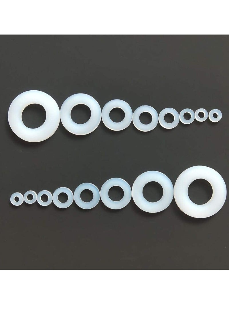 Excefore Nylon Washer, Flat washer Plastic flat washer Flat gasket Round spacer washers Seal ring Spacer washer Washer round glat，for Industrial Fixings 500 Pcs - Image 3