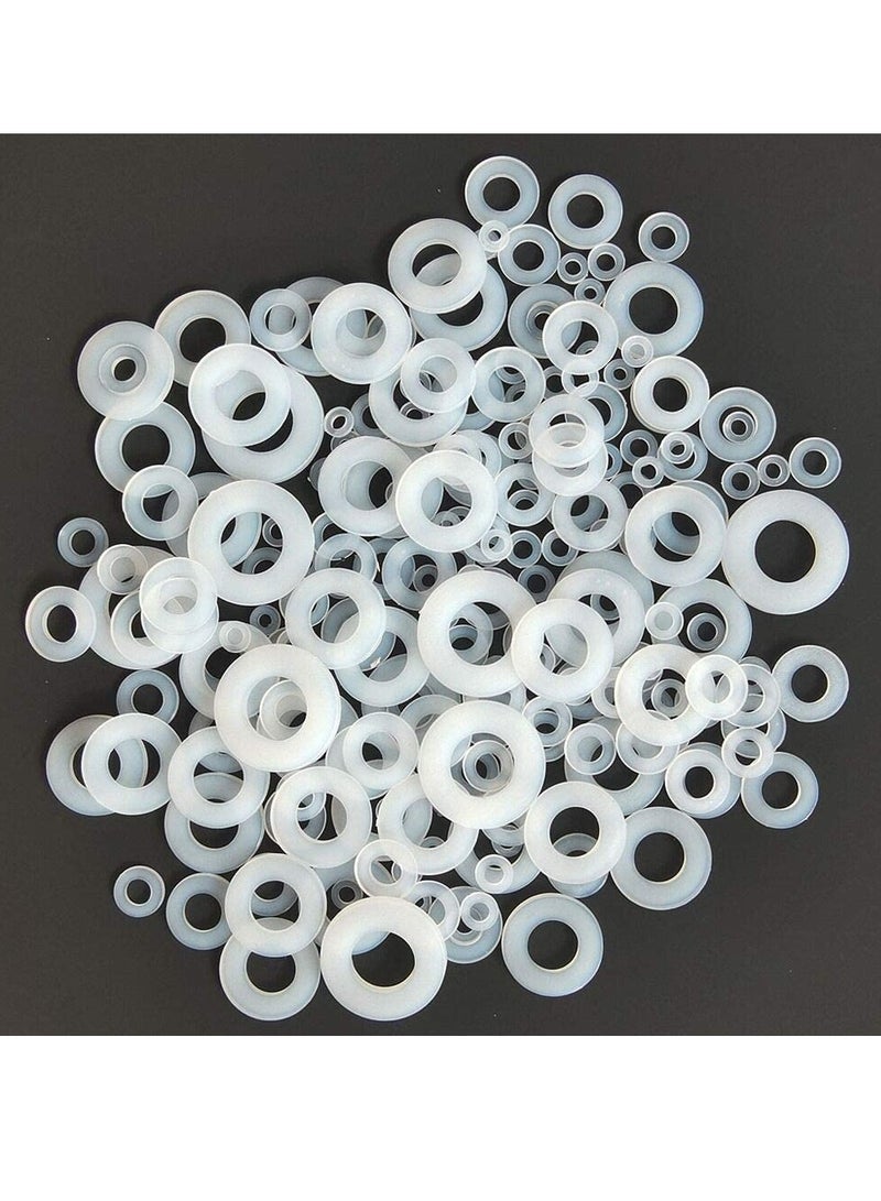 Excefore Nylon Washer, Flat washer Plastic flat washer Flat gasket Round spacer washers Seal ring Spacer washer Washer round glat，for Industrial Fixings 500 Pcs - Image 4