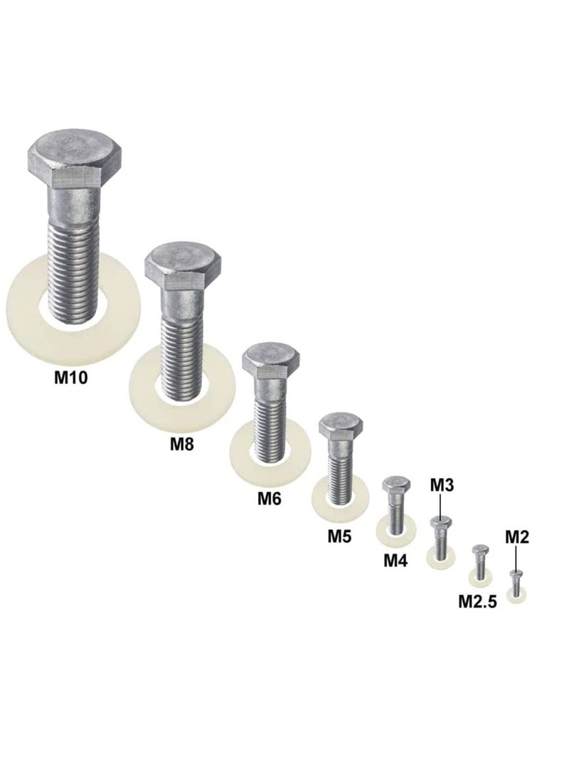 Excefore Nylon Washer, Flat washer Plastic flat washer Flat gasket Round spacer washers Seal ring Spacer washer Washer round glat，for Industrial Fixings 500 Pcs - Image 5