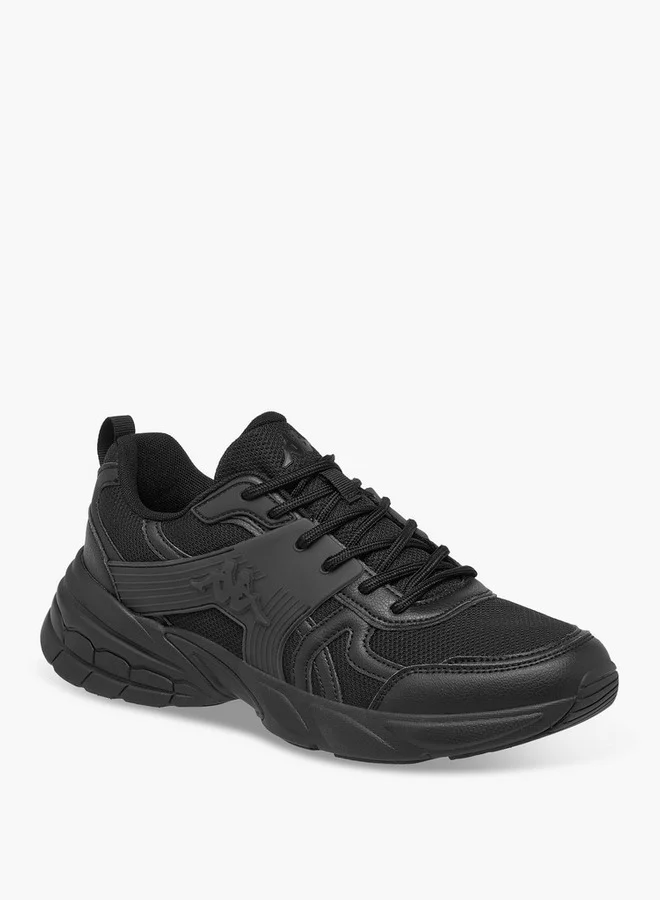 Kappa Men's Panelled Lace-Up Sports Shoes with Pull Tabs