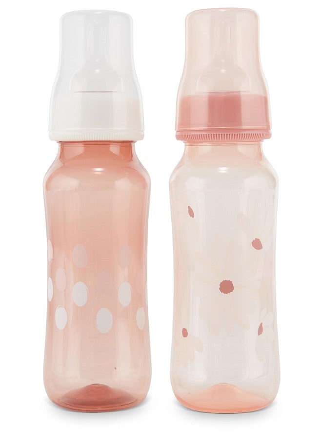 Cudlie Premium 2-Pack Baby Bottles - 11 Ounce, Hourglass Shape, Fun Boys and Girls Prints, Clear Cover - BPA-Free - Image 1