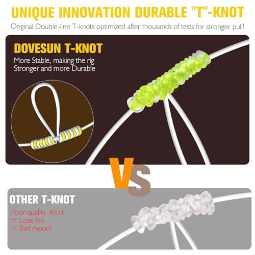 Dovesun Pompano Rigs for Surf Fishing Unique T-Knot Strong Pre-Rigged Surf Fishing Rigs with Three Circle Hooks Saltwater Pompano Floats 10PCS - Image 2