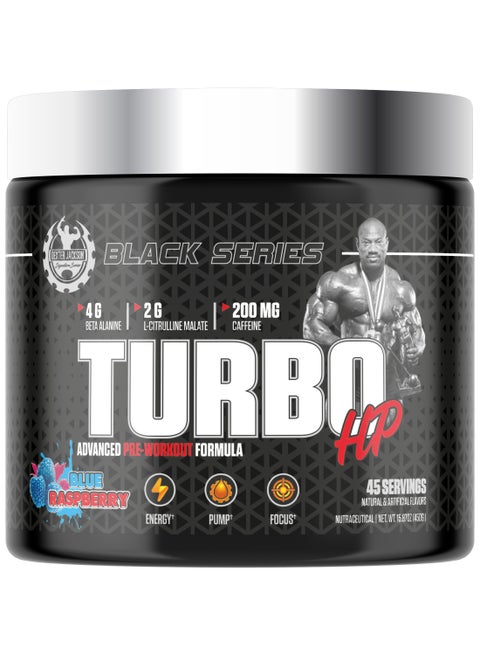 Dexter Jackson Black Series Turbo HP Pre Workout - Blue Raspberry, 450g (45 Servings)