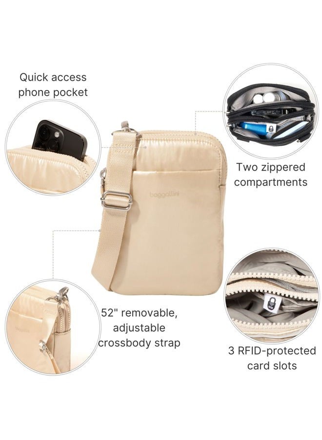 Baggallini Modern Take Two RFID Crossbody, Champagne Puff, One size - Image 4