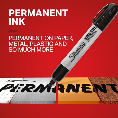Sharpie King Size Permanent Markers Large Chisel Tip Red 12 Count Office Home Teacher Supplies Great for Poster Boards - Image 3