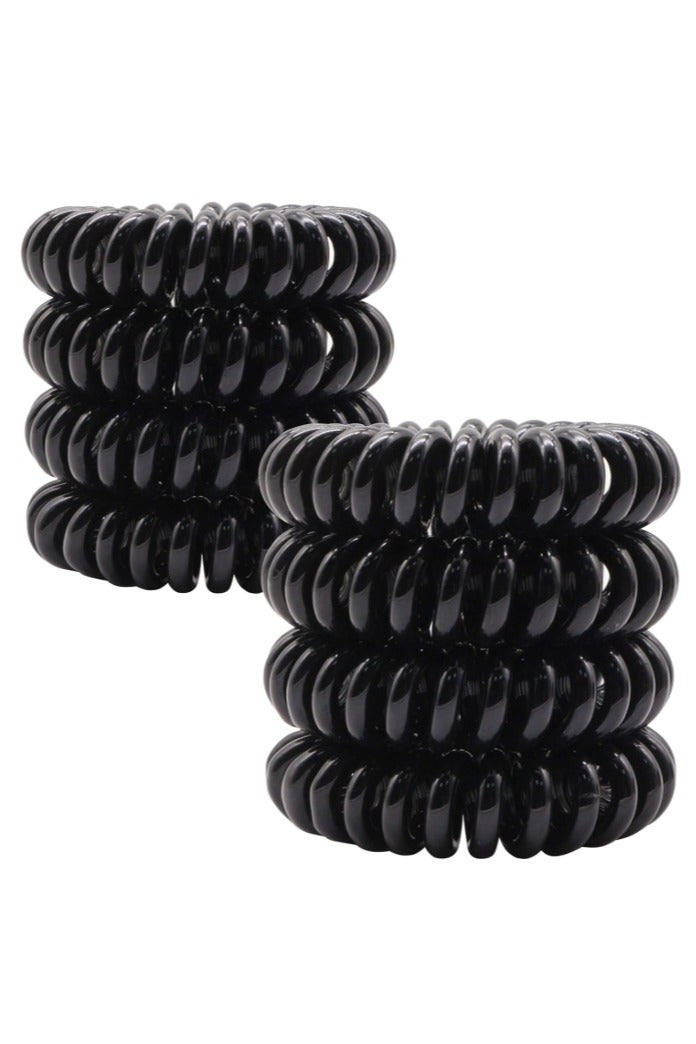 Original Hair Tie, Small Spiral Hair Scrunchies, Flexible Plastic Hair Band in Spiral Telephone Cable Shape for Women and Girls - 3 Pack