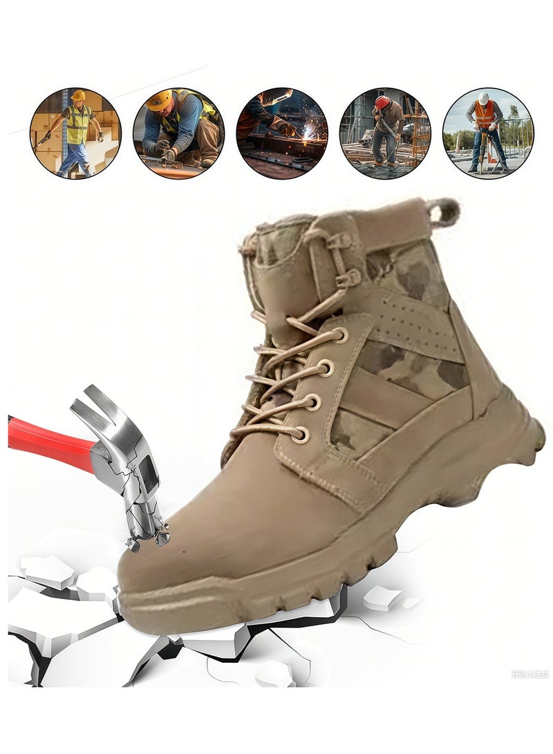 Verci Steel Toe Safety Shoes for Work Lightweight Comfortable Puncture Proof Non-Slip Industrial Work Shoes (42) - Image 1