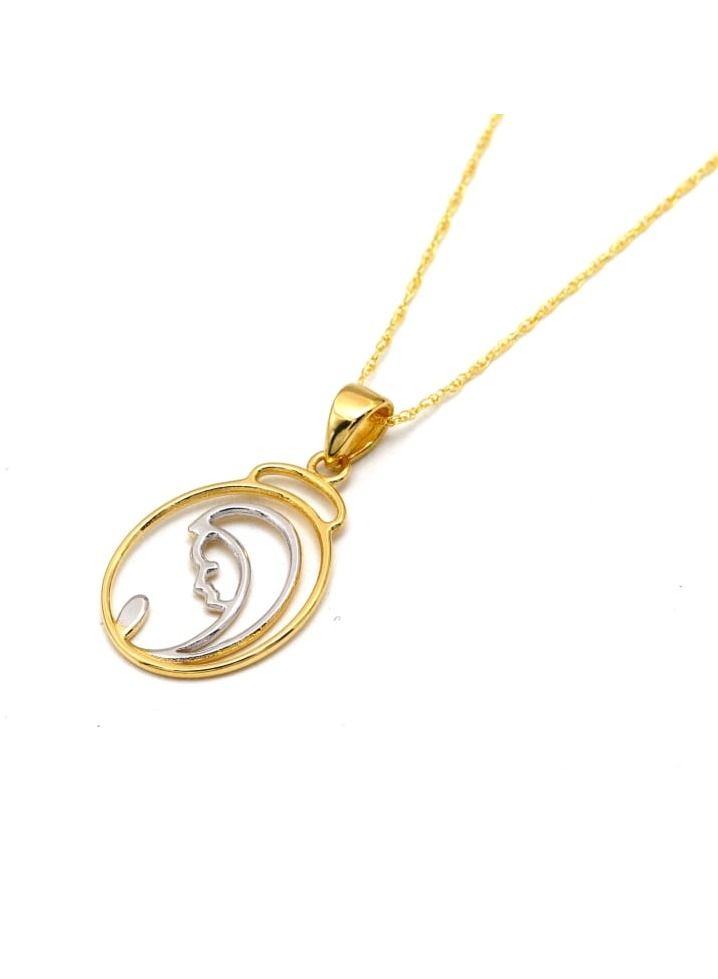 Gold Zone Real Gold 2 Color Mother Oval Necklace - Image 1