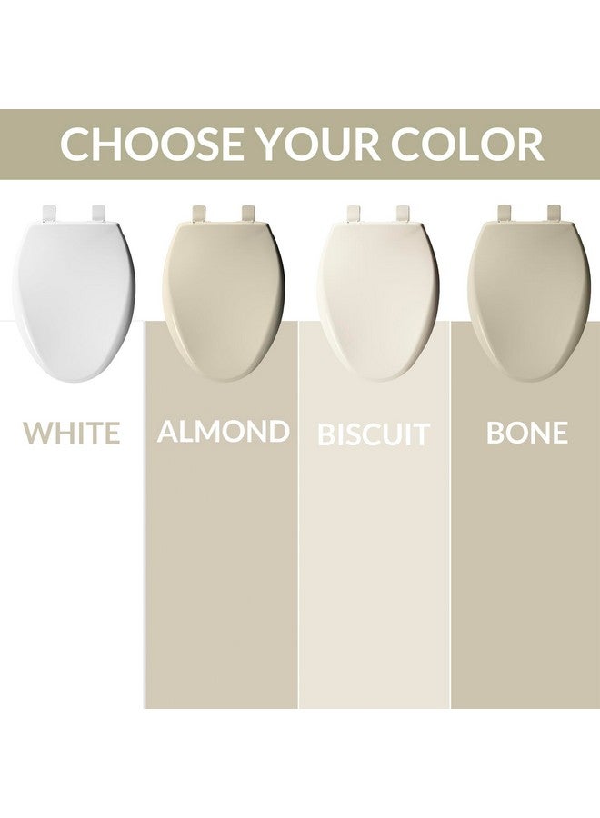 Bemis Aurora Slow Close Toilet Seat, Easy Clean Hinges and Adjustable Perfect Fit Plastic Seat, Elongated, White - Image 3