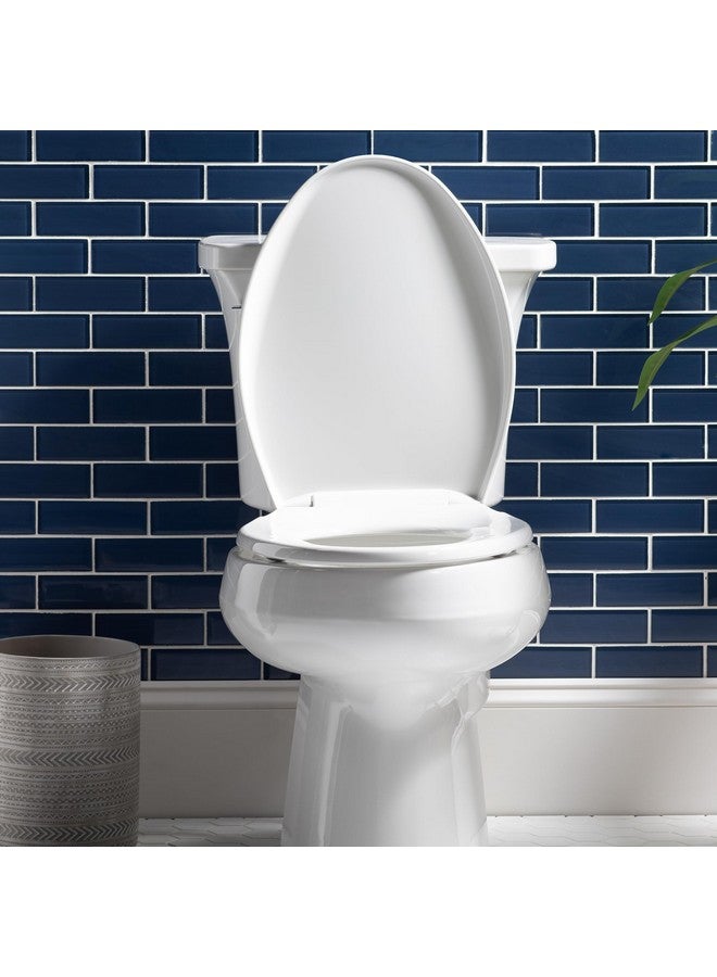 Bemis Aurora Slow Close Toilet Seat, Easy Clean Hinges and Adjustable Perfect Fit Plastic Seat, Elongated, White - Image 2