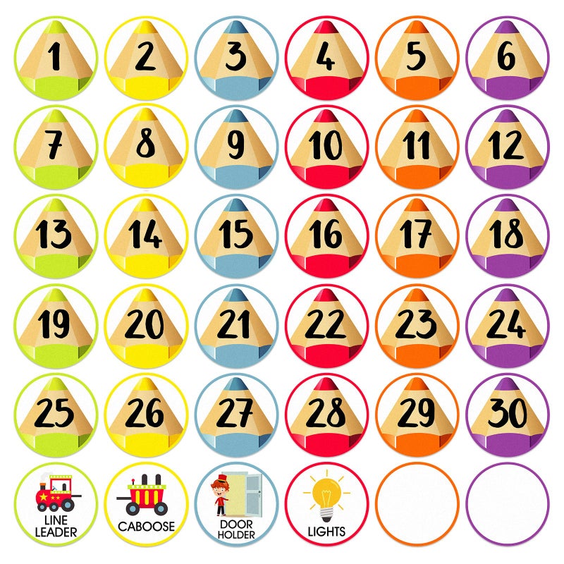 PETCEE Classroom Line Up Spots  4 Line up Spots for Classroom Floor 36PCS Number Spot Markers and Labels Numbers Stickers Floor Decal for Kindergarten Preschool Elementary