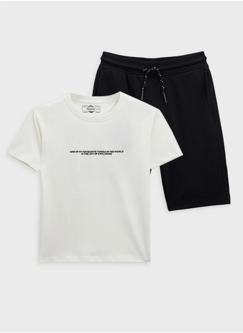 Ripples Oversized T-Shirt & Shorts Set