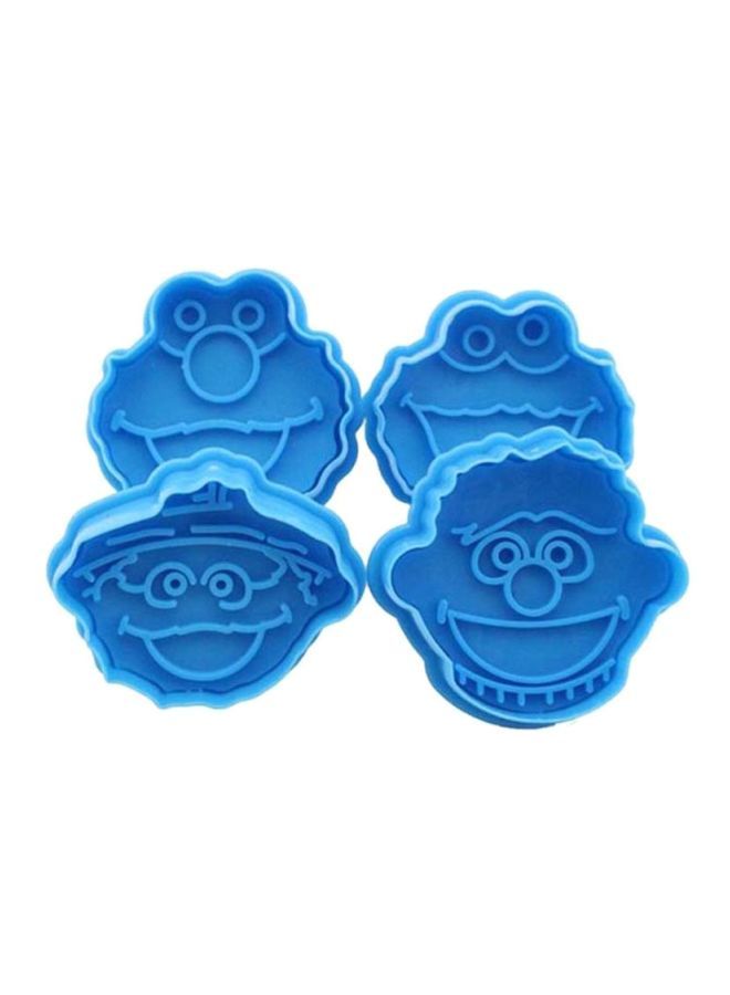 NIBEMINENT 4-Piece 3D Sesame Street Fondant Baking Tool Blue 3x2.12 inch, 2.08inch - Image 1