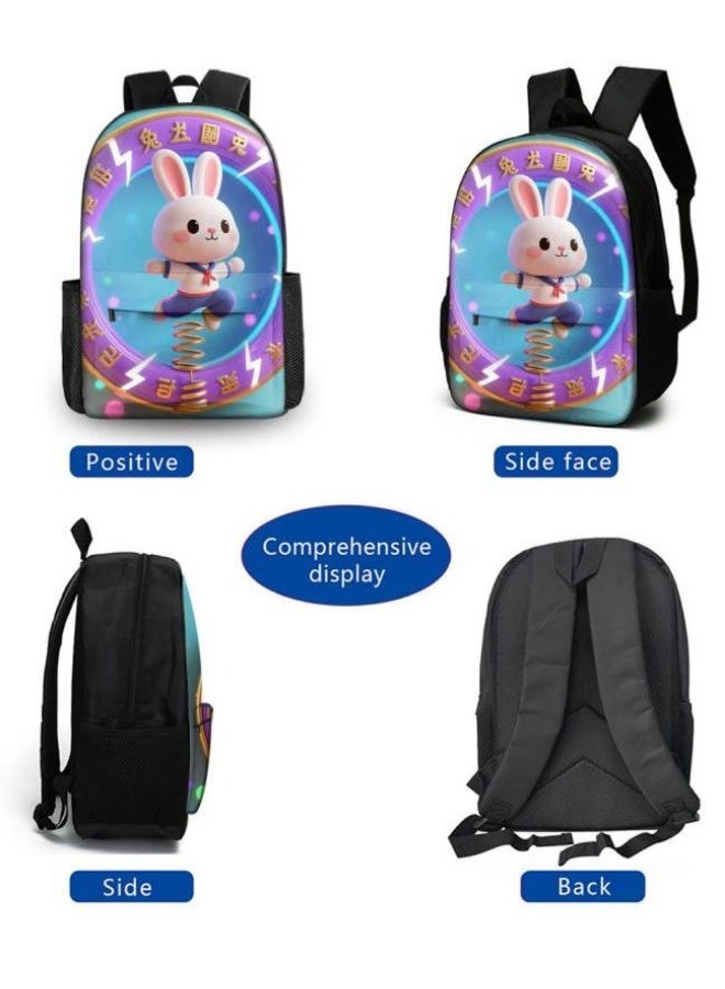 Bright Li Fire Fashion is unlimited! Cartoon bag three-piece set, suitable for a variety of scenes for students and teenagers (available for students, children, friends on outings, mountain climbing, schooling, etc.) - 53 - Image 3