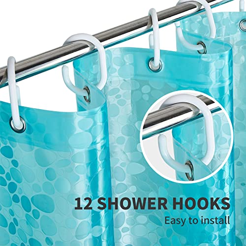 Bostofy Shower Curtain Liner Heavy Duty EVA, Waterproof Shower Liner with 12 Rust Proof Metal Grommets and 3 Weighted Magnet, 72 x 72 Inches Bathroom Shower Curtain, Teal - Image 5