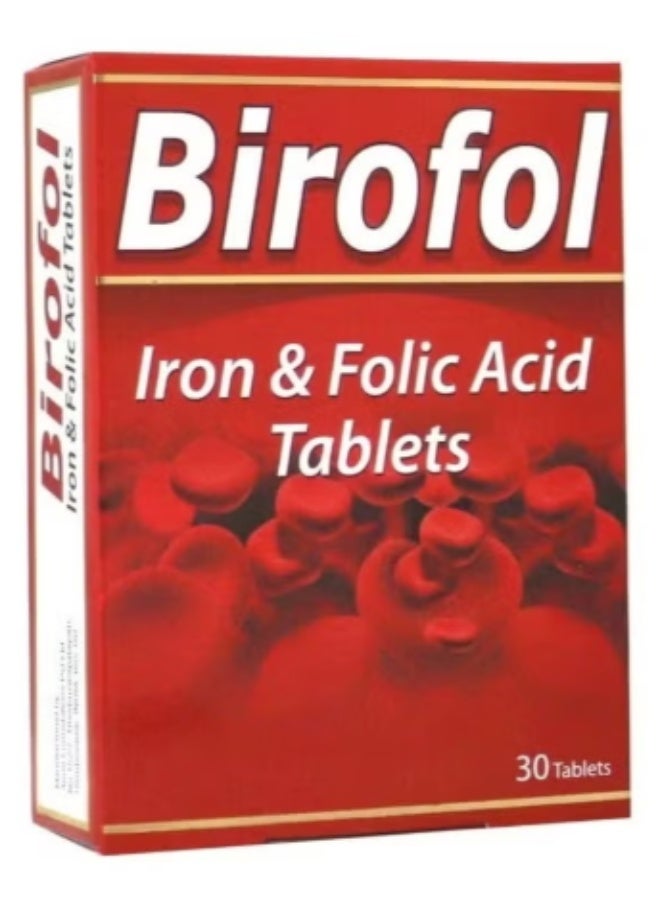 Birofol Iron and Folic Acid Tablets 30'S - Image 1