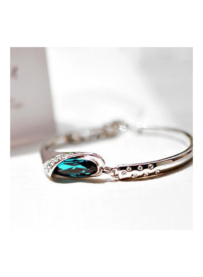 NIBEMINENT Elegant Glass Shoe Blue Rhinestone Charm Chain Bracelet - Image 3