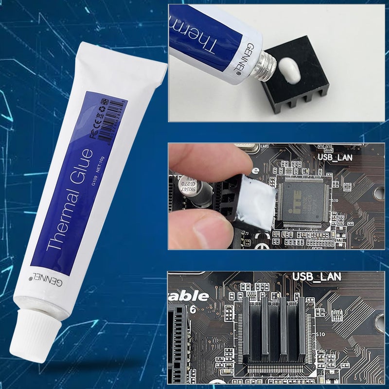 GENNEL G109 10gram Thermal Conductive Glue, Silicone Glue, Thermal Plaster, Silicone Viscous Adhesive Compound, Heatsink Glue for LED GPU MOSFET Printer Chipset IC High Performance - Image 4