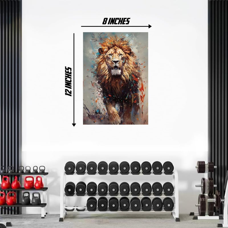 Lion Wall Sticker for Living Room - Lion Walk Wall Sticker - King Lion Wall Poster Sticker - Lion Painting Wall Poster Sticker - 300GSM - Glossy - Strong Adhesive  - Image 3