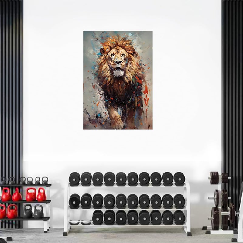 Lion Wall Sticker for Living Room - Lion Walk Wall Sticker - King Lion Wall Poster Sticker - Lion Painting Wall Poster Sticker - 300GSM - Glossy - Strong Adhesive  - Image 2