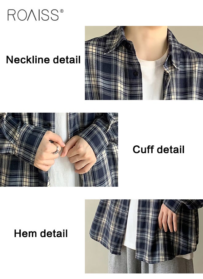 Casual Classic Plaid Shirt For Men'S Daily Commuting Lapel Long-Sleeved Cardigan Fashionable Versatile Button-Open Coat - pzsku/Z2B6EA48F5FF7C5C3A946Z/45/_/1712490363/61304441-882f-488c-b9c3-20d6db1f35da