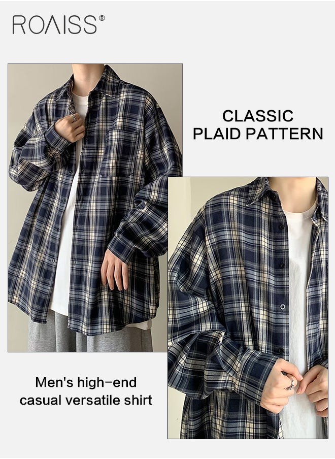 Casual Classic Plaid Shirt For Men'S Daily Commuting Lapel Long-Sleeved Cardigan Fashionable Versatile Button-Open Coat - pzsku/Z2B6EA48F5FF7C5C3A946Z/45/_/1712490365/d6f2a6b4-94d0-48cc-9e21-0c1f466ba42a