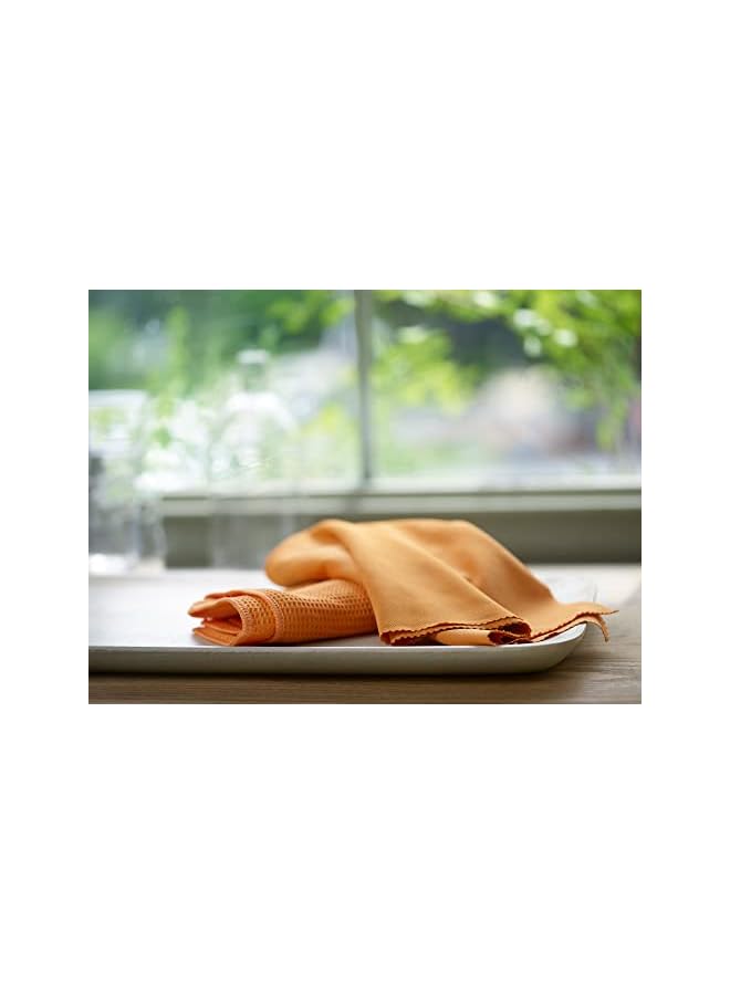 E-Cloth Microfiber Cleaning Cloth Glass Kit - Microfiber Towel Window Cleaning Kit - Microfiber Towels for Cars, Windows, Mirrors, & More - Tangerine Orange - Image 4