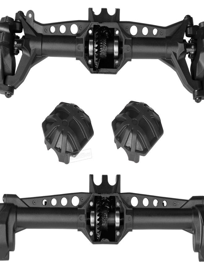 RCHuiWow RC Plastic Nylon Portal Axles & Drive ShaftsUpgrades Part for SCX10 SCX10 II,Front Rear Axle Housing w/Steel Gears Metal Bearings & 2pcs Driveshafts Black - Image 3