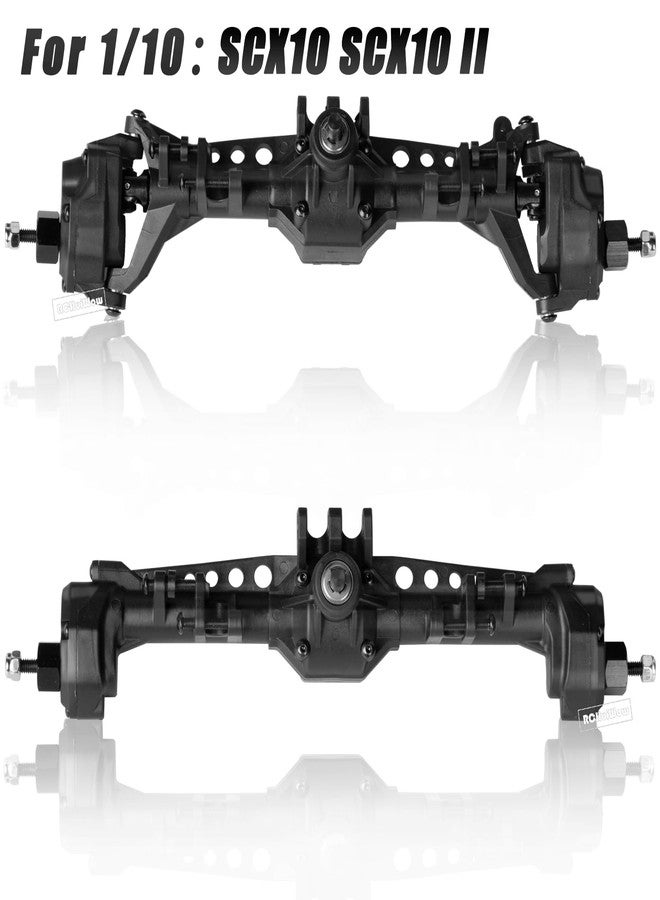 RCHuiWow RC Plastic Nylon Portal Axles & Drive ShaftsUpgrades Part for SCX10 SCX10 II,Front Rear Axle Housing w/Steel Gears Metal Bearings & 2pcs Driveshafts Black - Image 2