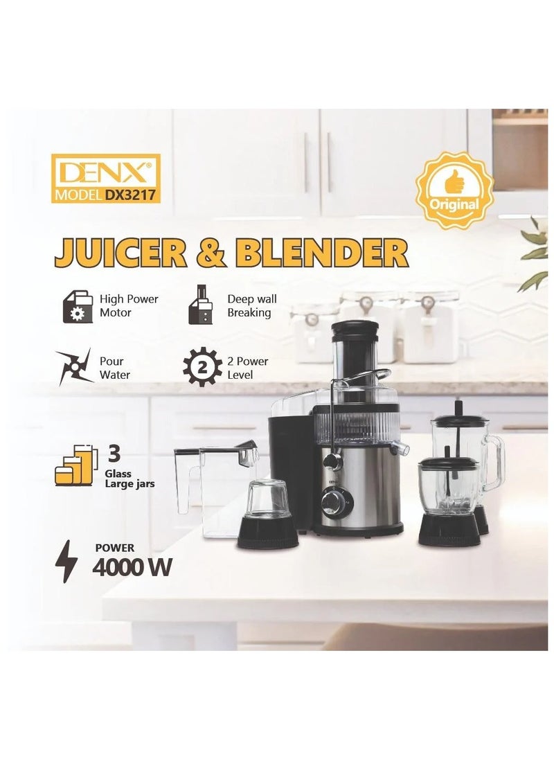 دينكس عصارة وخلاط DENX DX3217 (4×1) متعدد الوظائف بقوة 4000 واط  - Image 2