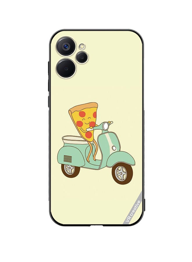 VR CREATIVE Protective Case Cover For Realme 9i 5G Pizza Riding Scooter Design Multicolour - Image 1