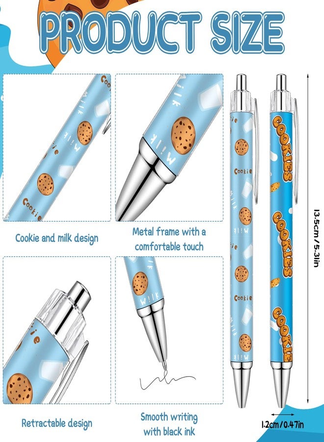Beupy 24 Pcs Milk and Cookies Ballpoint Pens Bulk Milk and Cookies Birthday Party Supplies Black Ink Retractable Ballpoint Pens for Guests Cookie Lovers Birthday Baby Shower Party Favor Decorations - Image 2