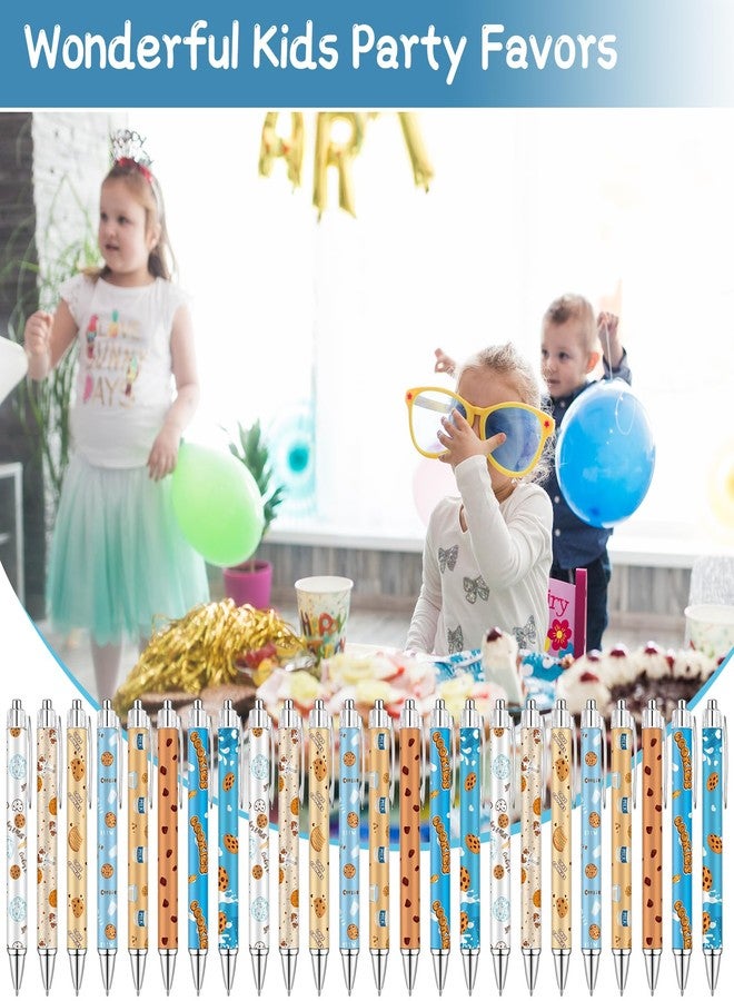 Beupy 24 Pcs Milk and Cookies Ballpoint Pens Bulk Milk and Cookies Birthday Party Supplies Black Ink Retractable Ballpoint Pens for Guests Cookie Lovers Birthday Baby Shower Party Favor Decorations - Image 5