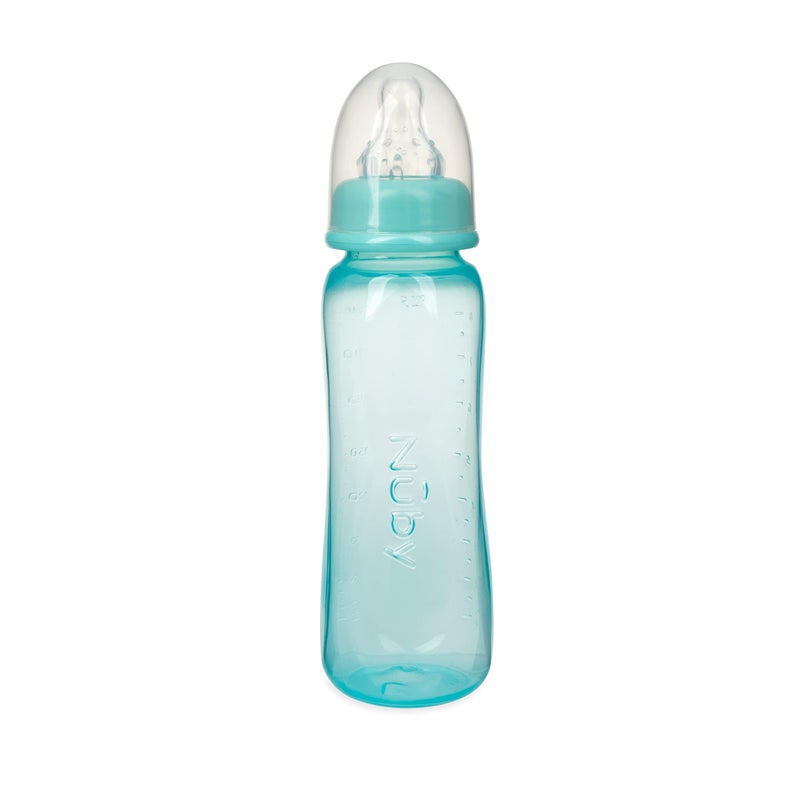 Nuby Standard Neck Tinted Bottle, 8oz, 3+ Months, Single Pack of 1, Colors May Vary - Image 3
