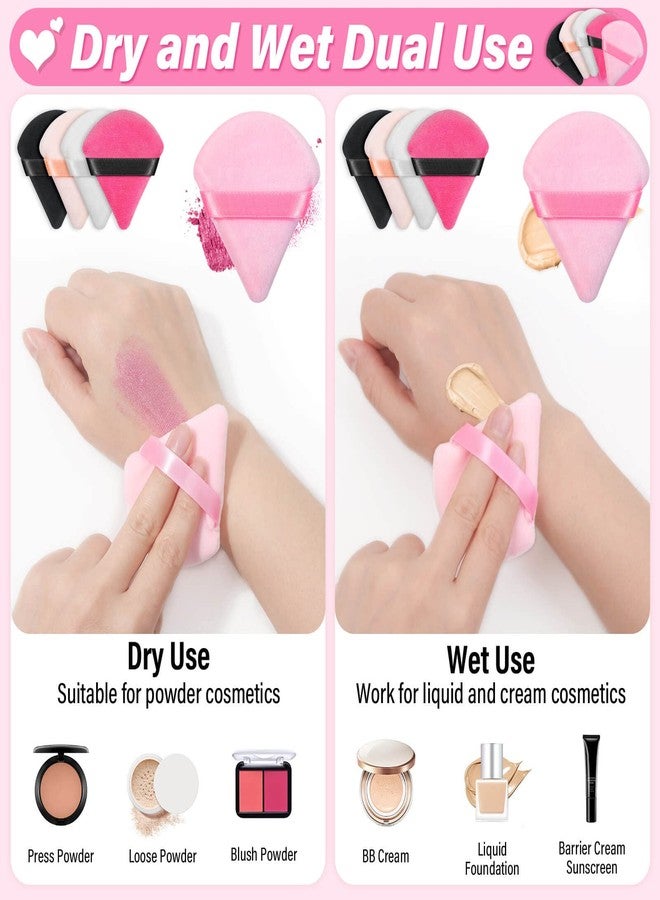 Caffox 60pcs powder puffs for face powder, Triangle Powder Puff for Setting Powder, Makeup Puffs for Loose Powder and Press Powder, Makeup Sponge Powder Applicator for Face and Eye - Image 3