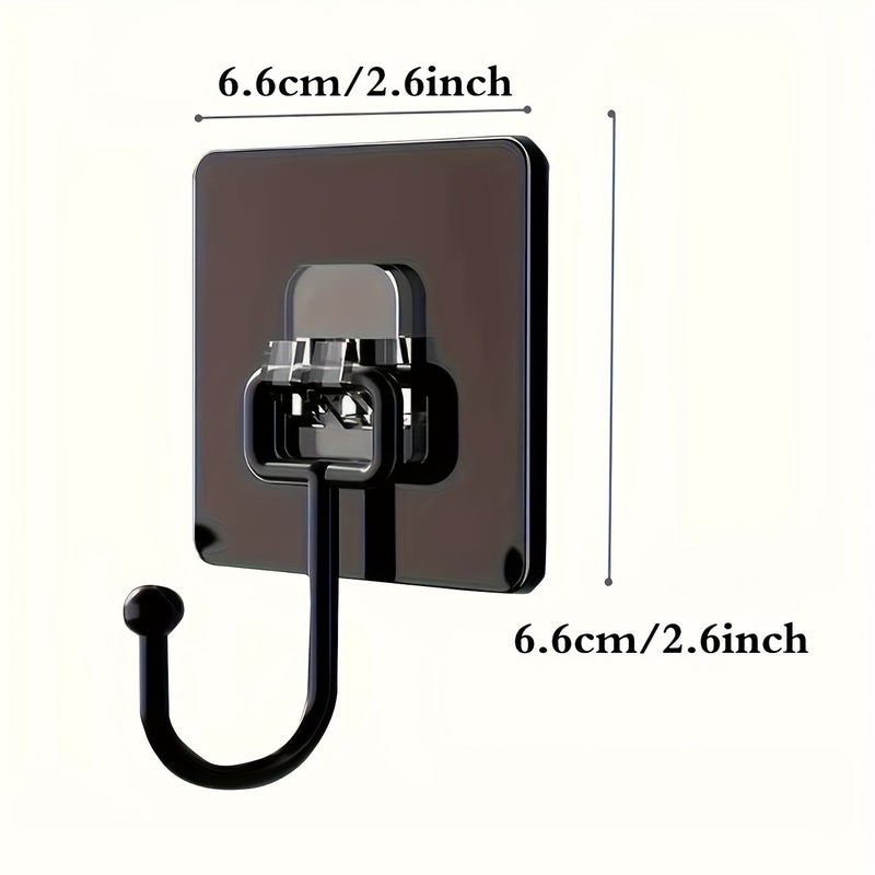 Black Self Adhesive Rotating Hooks 5 Pack Waterproof Sticker Holder for Wall Door Kitchen Bathroom Storage - Image 3