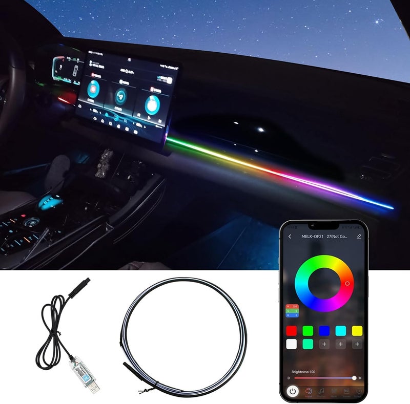 AutoBizarre 43 inch Multicolor Music Controlled Sound Activated Car Interior Decoration Dashboard Ambient Lighting USB K4 Magic Lights with Remote & Mobile Application Control(Works with All Cars) - Image 2