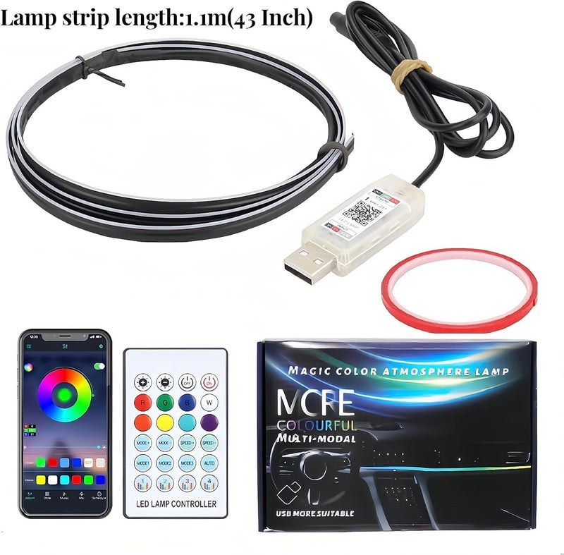 AutoBizarre 43 inch Multicolor Music Controlled Sound Activated Car Interior Decoration Dashboard Ambient Lighting USB K4 Magic Lights with Remote & Mobile Application Control(Works with All Cars) - Image 4