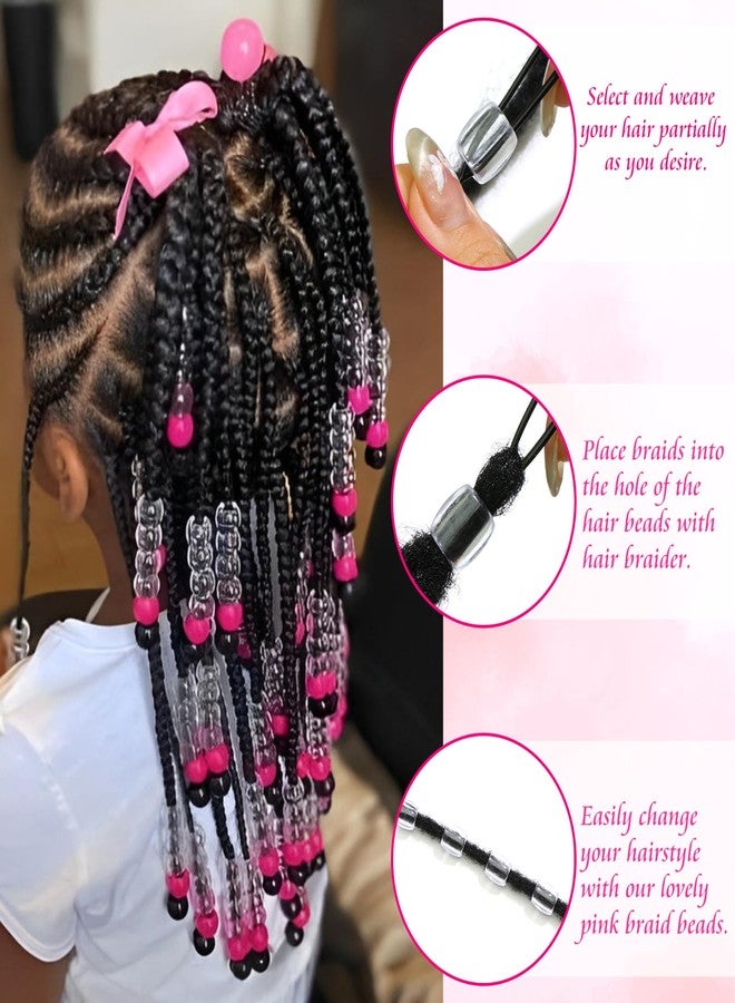 VENOFEN 50PCS Clear Hair Beads for Braids Loc Jewelry Large Beads Dreadlock Accessories Cute Acrylic Pony Beads Hair Decoration for Girls and Women - Image 5