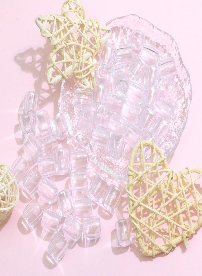VENOFEN 50PCS Clear Hair Beads for Braids Loc Jewelry Large Beads Dreadlock Accessories Cute Acrylic Pony Beads Hair Decoration for Girls and Women - Image 2