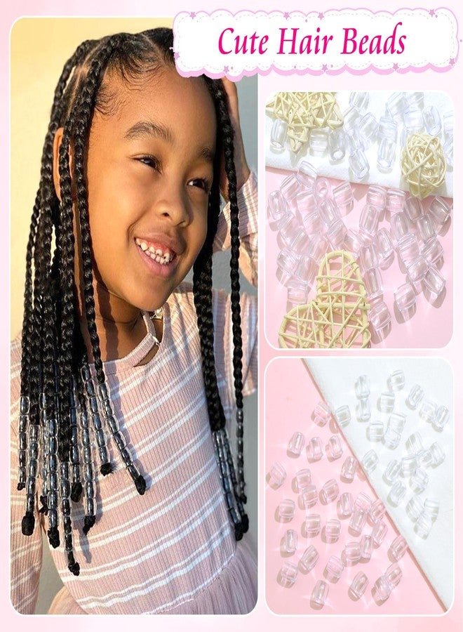 VENOFEN 50PCS Clear Hair Beads for Braids Loc Jewelry Large Beads Dreadlock Accessories Cute Acrylic Pony Beads Hair Decoration for Girls and Women - Image 3